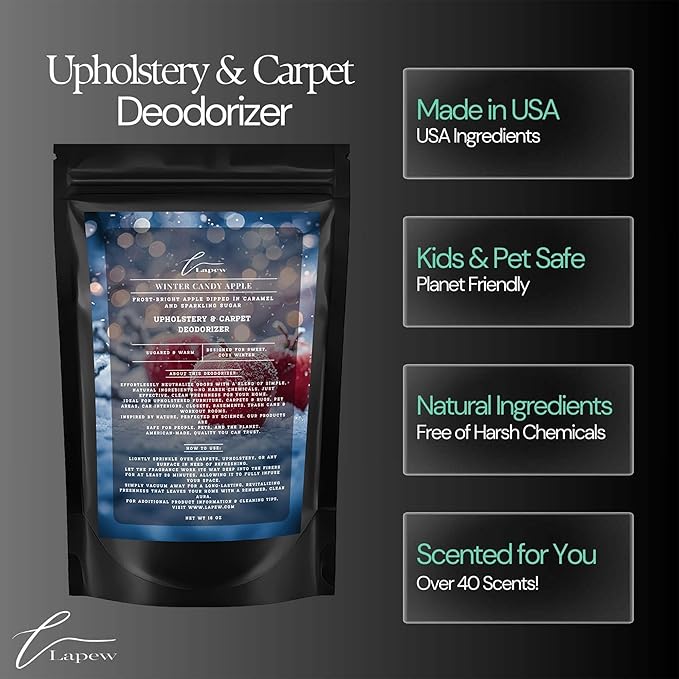 Winter Candy Apple Carpet Freshener Powder 16 oz | Powerful Odor Eliminator for Home | Upholstery Deodorizer | Carpet Deodorizer | Cat Litter Box