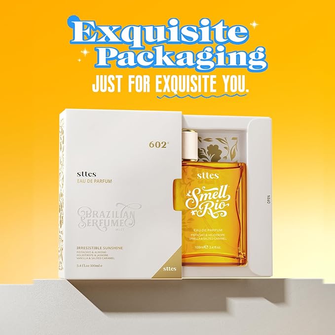 Sttes Perfume 02# (Original 602 Irresistible Sunshine)– Long-Lasting Hair Perfume for Women with Vanilla, Salted Caramel & Gourmet Notes – Sweet Scentual Fragrance Eau de Parfum 100ml (3.4 fl oz)