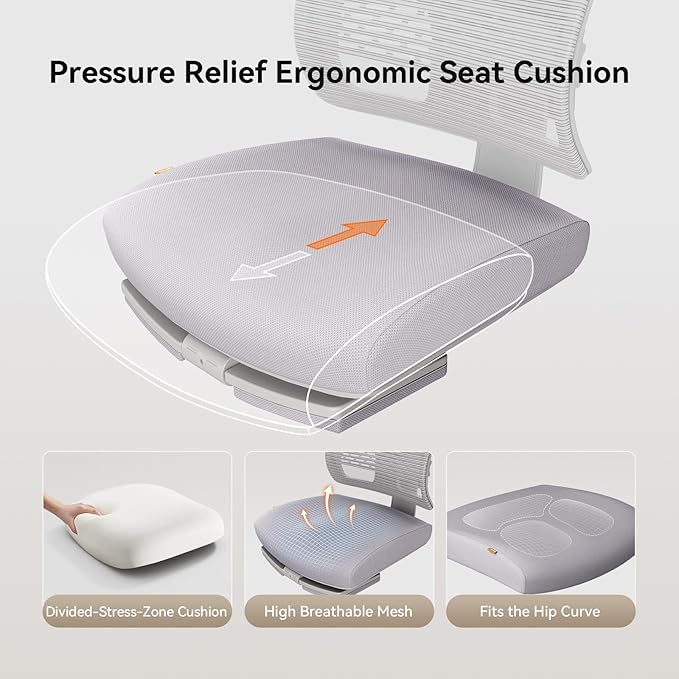 Newtral Ergonomic Office Chair-Home Office Desk Chair with Footrest, Auto-Following Backrest & Headrest, 4D Armrests, 96°-136° Recline