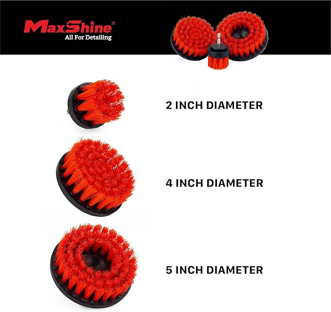 Maxshine Universal M8 Medium-Duty Drill Brush for Upholstery & Carpet (5”) | Power Scrubber Attachment for Car Detailing, Leather, Fabric & Home Cleaning | Deep Cleaner Removes Stains & Grime