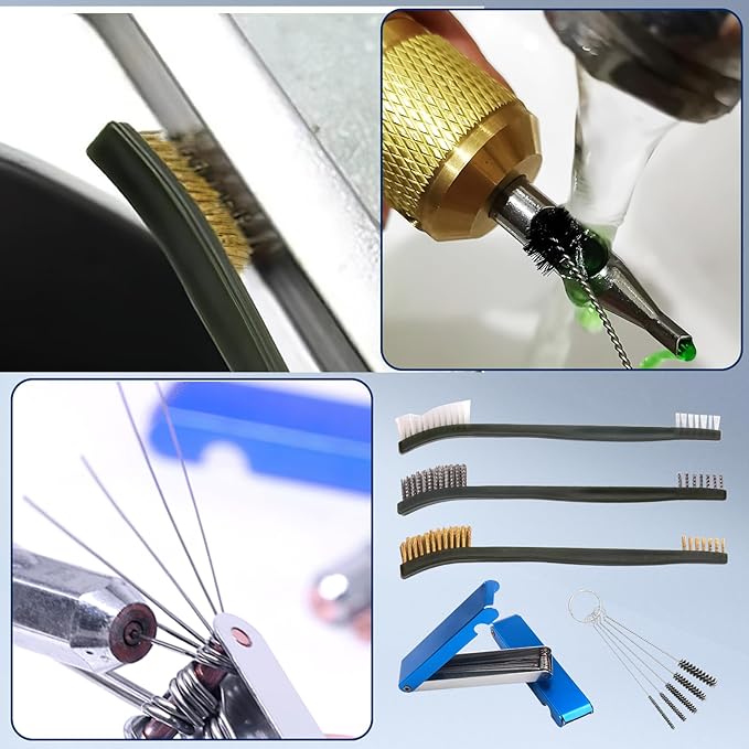 Carburetor Cleaning Tool Kit, Torch Nozzle Tip Dirt Cleaner for Motorcycle ATV Welder Carb Chainsaw Orifices (46 Cleaning Wires & 3 Screwdriver & 5 Fine Brushes & 3 Double-Ended Brushes)