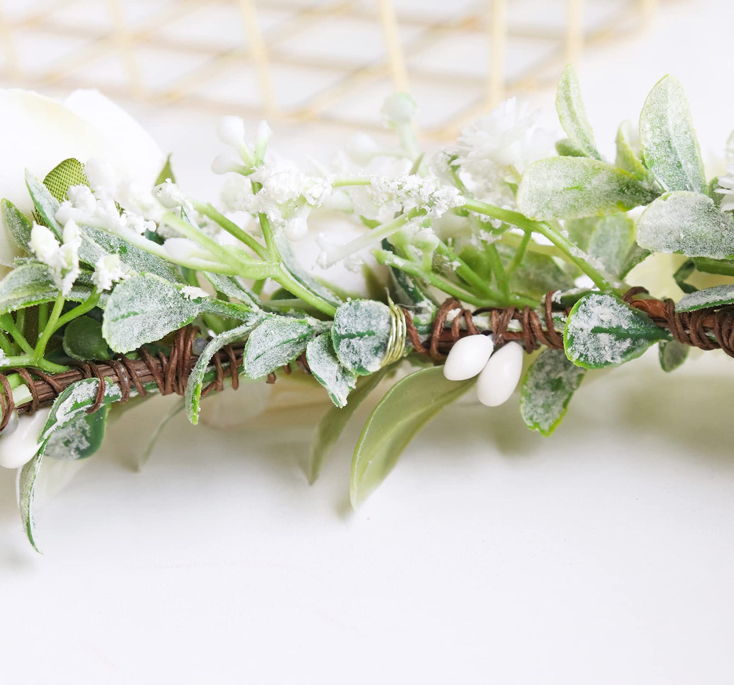 Trepveter Wedding Floral Crown Flower Crown Women Floral Headband Flower Headpiece Halo Cosplay Halloween Bridal Wedding Photo Props Renaissance Party Prom