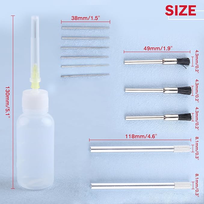 23 Pcs Air Spray Gun Cleaning Kit, Automotive Use Airbrush Cleaning Kit for Cleaning HVLP Paint Gun Airbrush Nozzles, Multi-Purpose Airbrush Set with Nylon Brush Mini Brush Needle and Bottle