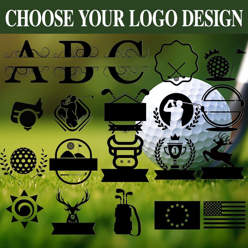 Large 1.18inches Custom Golf Ball Stamp Personalized Stamp with Monogram Logo Design with Logo Text Durable Waterproof - Easy Markings,Self-Inking Gift for Golf Lover Dad Friend Gift (Deluxe-ST)