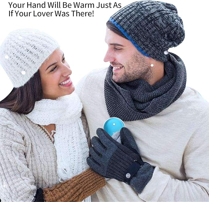 Karecel Hand Warmers Rechargeable 2 Pack, 10400mAh Double-Sided Heat Electric Handwarmers Powerbank, 4-inch Full-Surface Heat, Portable Camping Hand Warmers, Men Gifts for Christmas, Winter Essentials