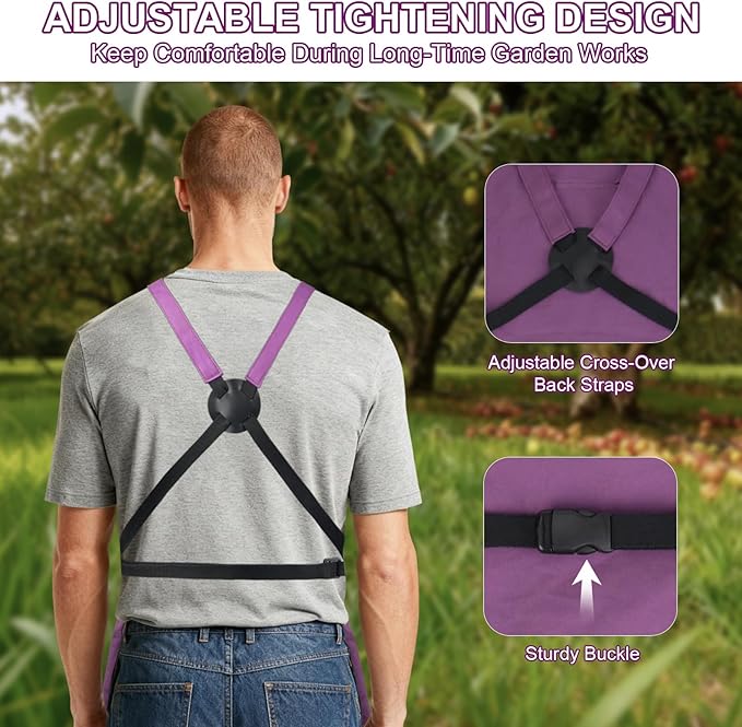 Garden Apron,Harvest Aprons with Pockets for Women and Men,Canvas Gardening Tool Belt, Gardening Gifts for Mom,Dad