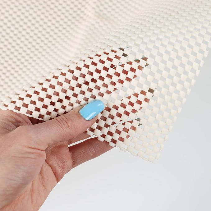 Superior Rio Reversible Rug Pad, Non-Slip, Non-Skid, Thick Mesh Design, Floor Protector, Padding, Furniture Gripper Mat, Slide Stopper, Foam Grip, Polymer Coated Polyester, 6' x 9', Cream