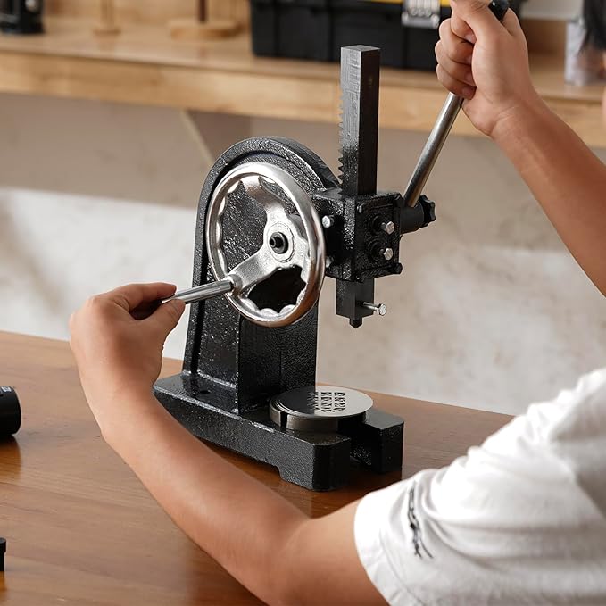 VEVOR Arbor Press, 1 Ton Manual Arbor Press with Handwheel, 5.9" Maximum Height, Cast Iron Heavy-duty Manual Desktop Arbor Press, Precision Hand Press for Stamping, Bending, Stretching, Forming