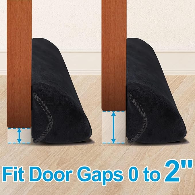 HomeProtect 32 inch Under Door Draft Stopper Triangle Under Door Cold Air Stoppers Black Wind/Breeze Noise Blocker Door Sweeps, Improved Triangle Design More Fits 0 to 3" Door Gaps