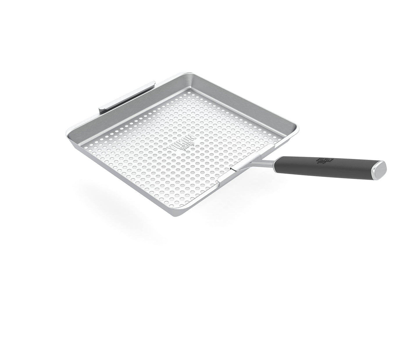 Yukon Glory™ BBQ 'N SERVE Wide BBQ Grill Basket The Grilling Basket Includes a Clip-On Handle - Perfect Grill Baskets for Outdoor Grill Vegetables or Fish Basket & Meat