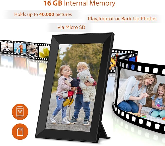FRAMEO Digital Picture Frame WiFi 10.1 inch Digital Photo Frame Auto-Rotate & Slideshow Electronic Picture Frame HD IPS Touch Screen,Great, Easy to Set up and use Share Photos/Videos Best Gift