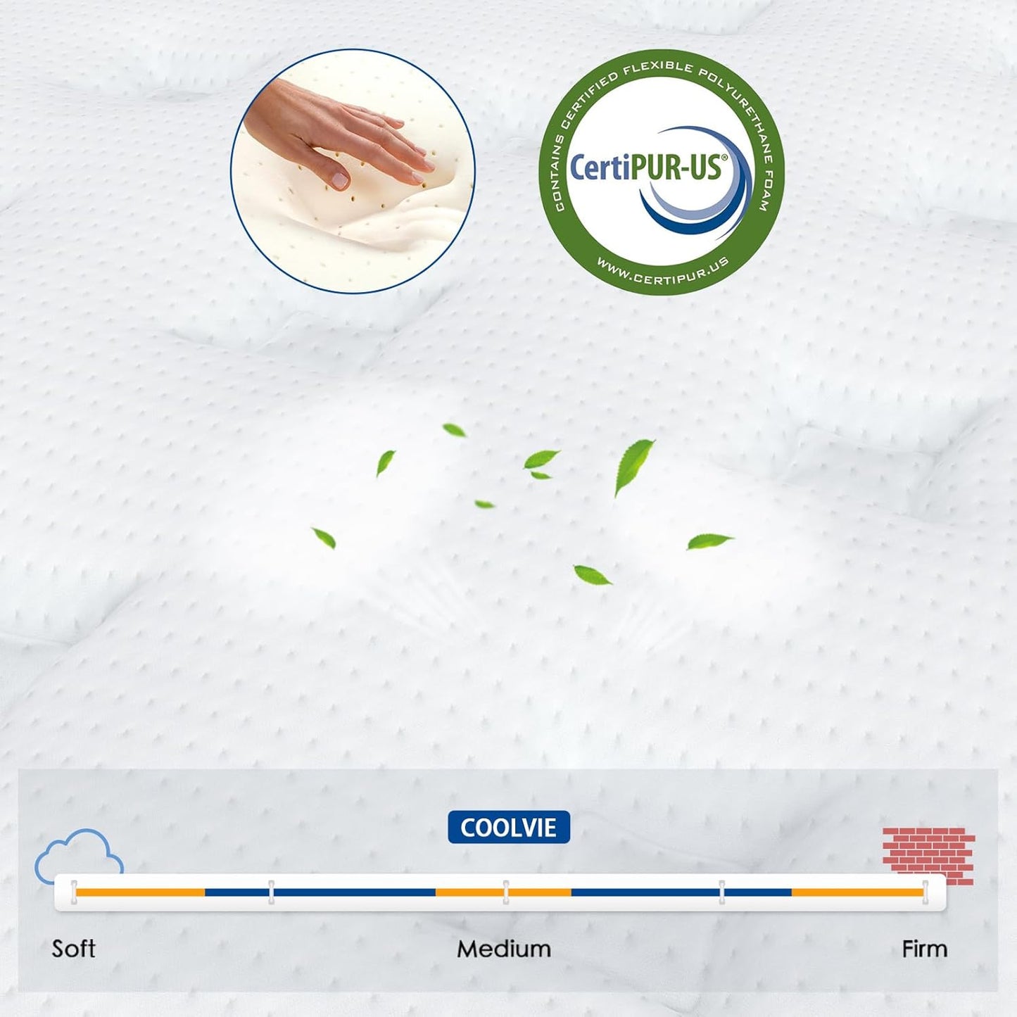 Coolvie Queen Mattress, 10 Inch Hybrid Mattress Queen Size, Individual Pocket Springs with Memory Foam, Bed in a Box, Cooler Sleep with Pressure Relief and Support