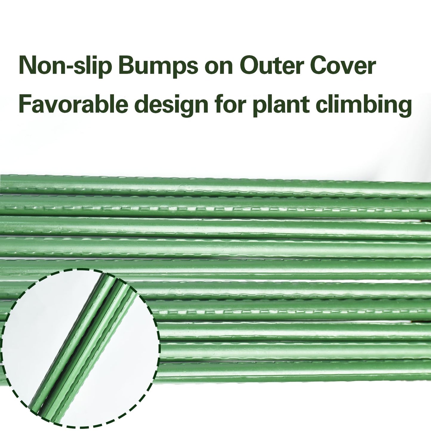 Sprigra Plant Stakes 6ft, Steel Garden Stakes 6 Feet 25 Pack, Sturdy Plant Support for Climbing Plants, Tomatoes, Beans, Cucumbers, Peppers, Flowers, Potted, Strengthen and Stem to Grow Better