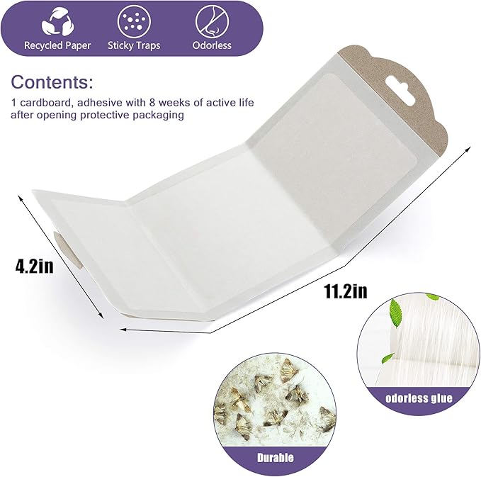 Clothing Moth Traps - 11 Count - Foldable Moth - Eco-Friendly Hassle Control - Pheromone Technology - Closet Mothballs - Wood/Carpet/Clothes