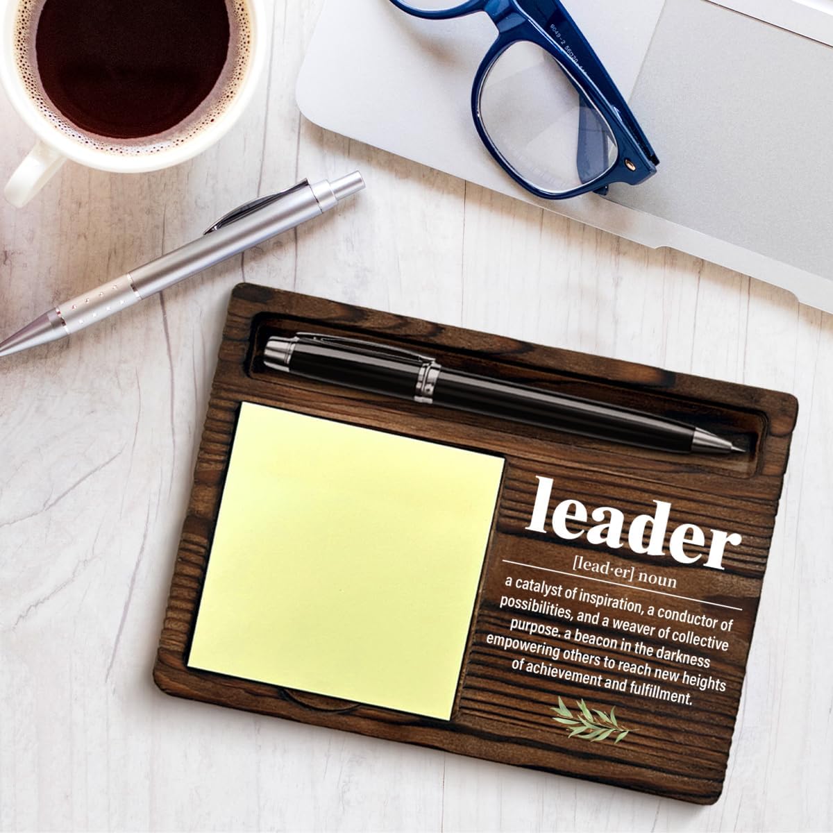 Thank You Gifts for Leader Retirement Farewell Boss's Day Birthday, Leader Definition Sticky Note Holder Office Home Decor