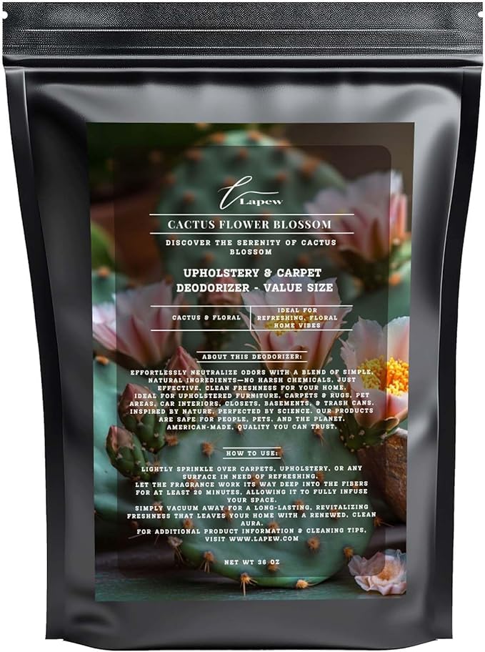 Cactus Flower Blossom Carpet Freshener Powder Refill 36 oz | Powerful Odor Eliminator for Home | Upholstery Deodorizer | Carpet Deodorizer | Cat Litter Box | Baja Cactus Blossom Fragrance