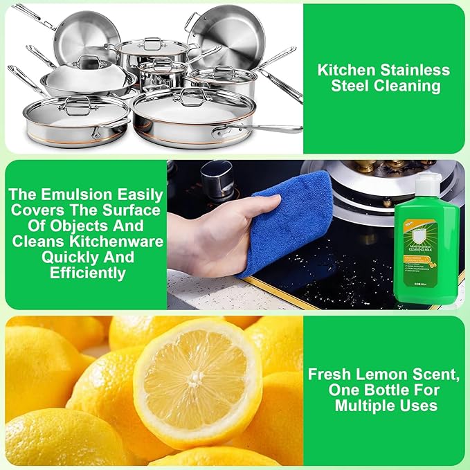 Cleaning Milk House Cleaner,New Powerful Multifunctional Concentrated Cleansing Lotion - Multi Functional Effective Cleaning Milk for Household Kitchen to Heavy Oil Stains (300ml & 10.6oz)