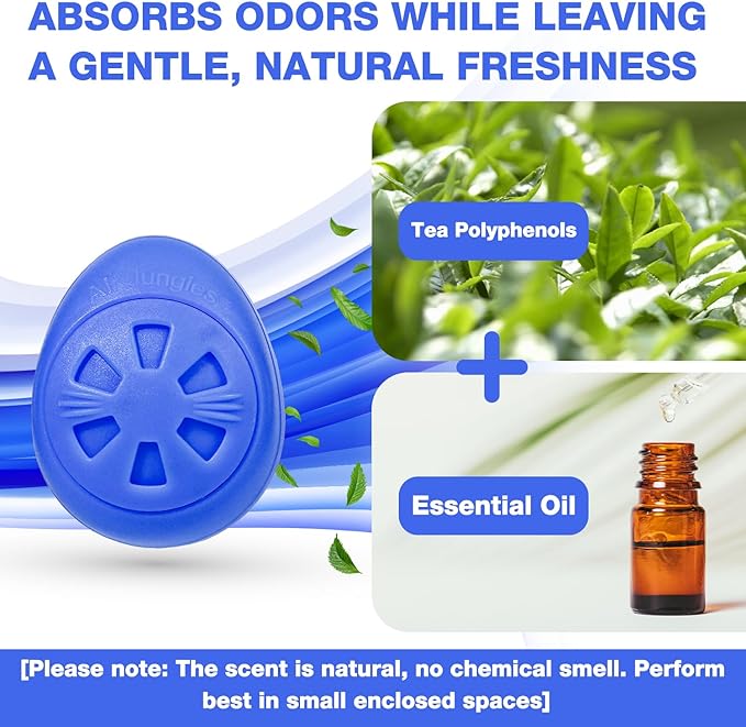 Air Jungles Shoes Deodorizer Ball 12 Count, Ocean Scent, Odor Remover Balls for Sneakers Boot Shoe, Essential Oil Provides Natural Freshness