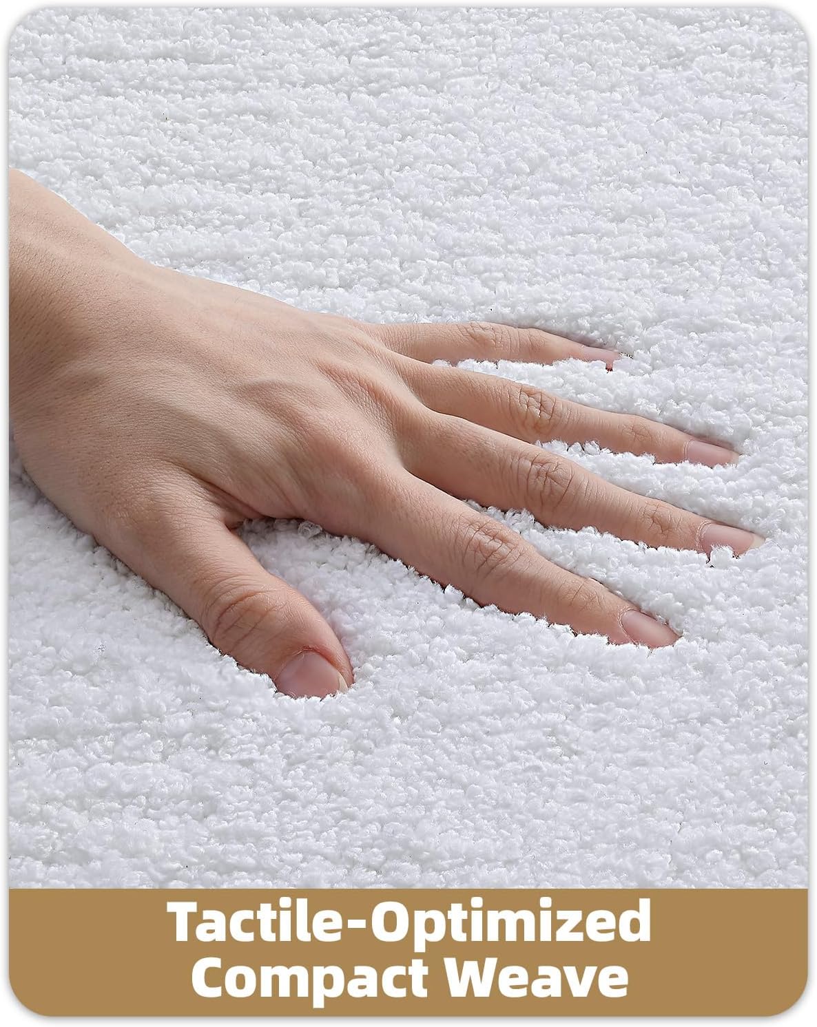 Color&Geometry Ultra Soft Plush Bathroom Rugs Non Slip Washable Bath Mat with Rubber Backing, Fluffy Absorbent Machine Carpet for Bathroom Floor, Tub and Shower, 24"x60", White