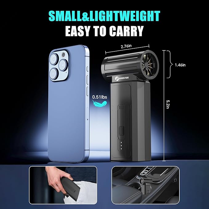 Compressed Air Duster-100000RPM Powerful Electric Air Duster, 4-Gear Adjustable Mini Blower,One-tap Turbo, Fast Charging, Dust Blower for Computer, Keyboard, House, Outdoor and Car