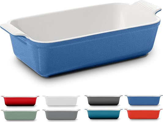 Signature Stoneware Loaf Pan | Non-Stick for Perfect Baking and Bread Making | 1lb Loaf Pan [Reactive Blue]