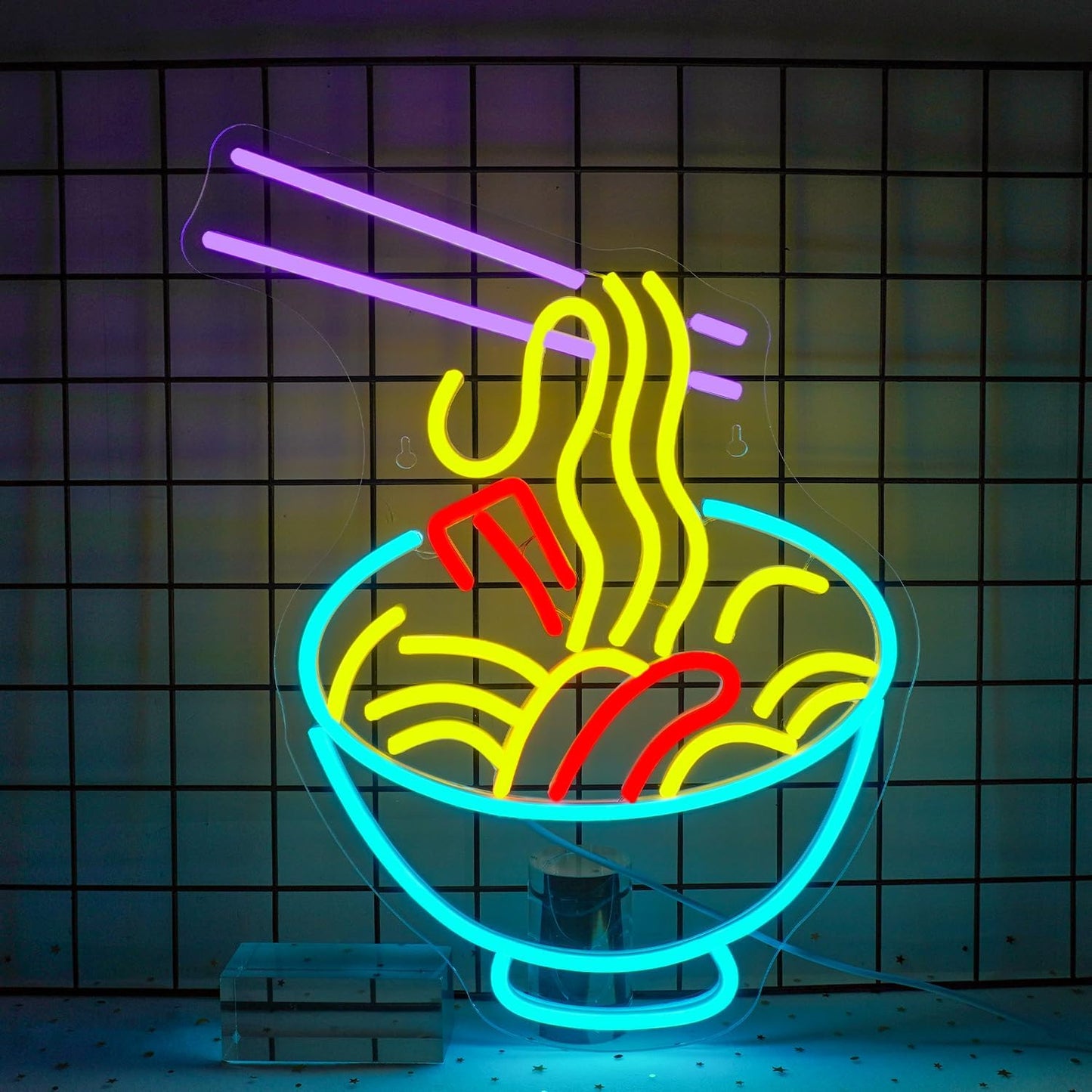 NOSUN Ramen Neon Sign Noodle Neon Signs for Wall Decor Ramen Neon Light Sign Noodle Light Up Sign for Kitchen Restaurants Fast Food Powered by USB Multi Colored Lights for Restaurant Ramen Shop Window