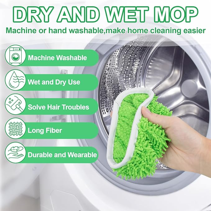 4PCS RAINFLOW Microfiber Mop for Sweeper - Reusable Mop Pads Refill Sweeping Mopping Pad Dust Mops for Hardwood Floors Cleaning(Mop is Not Included)
