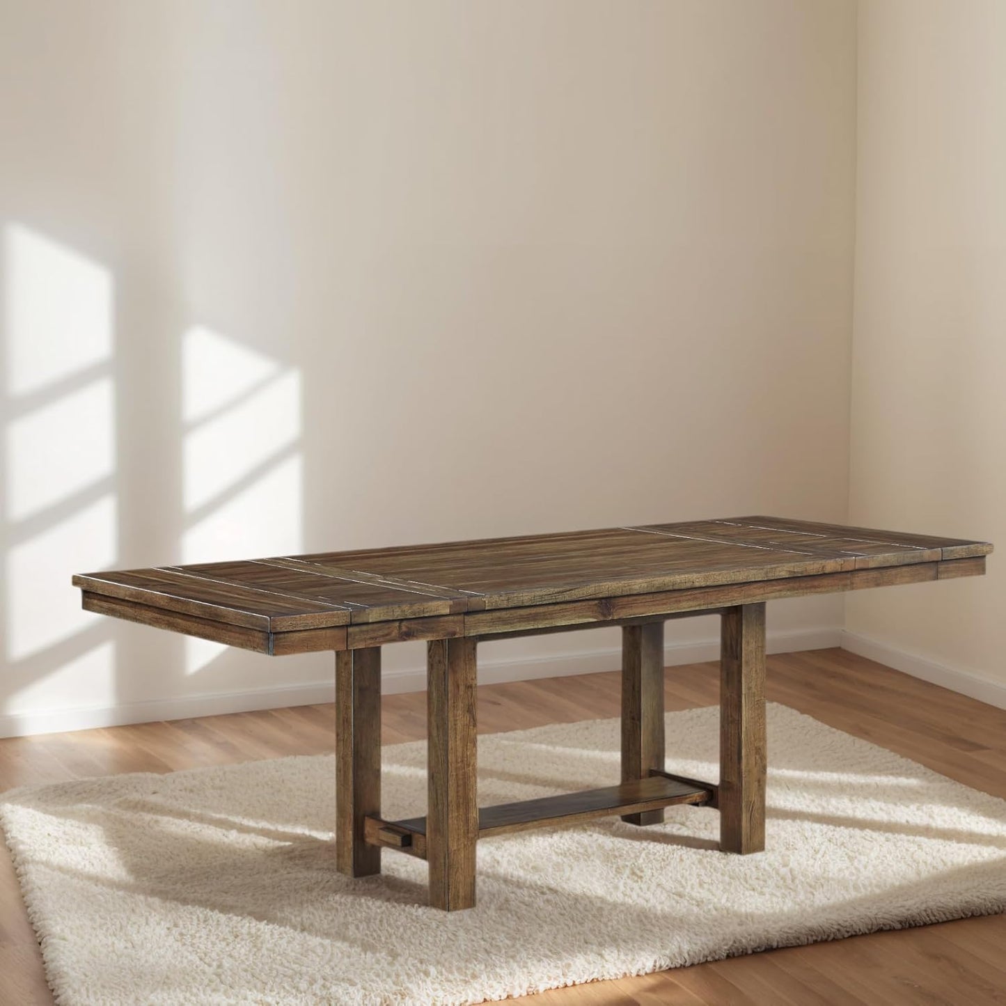 Signature Design by Ashley Moriville Farmhouse 36” x 30” Dining Extension Table, Seats up to 8, Brown