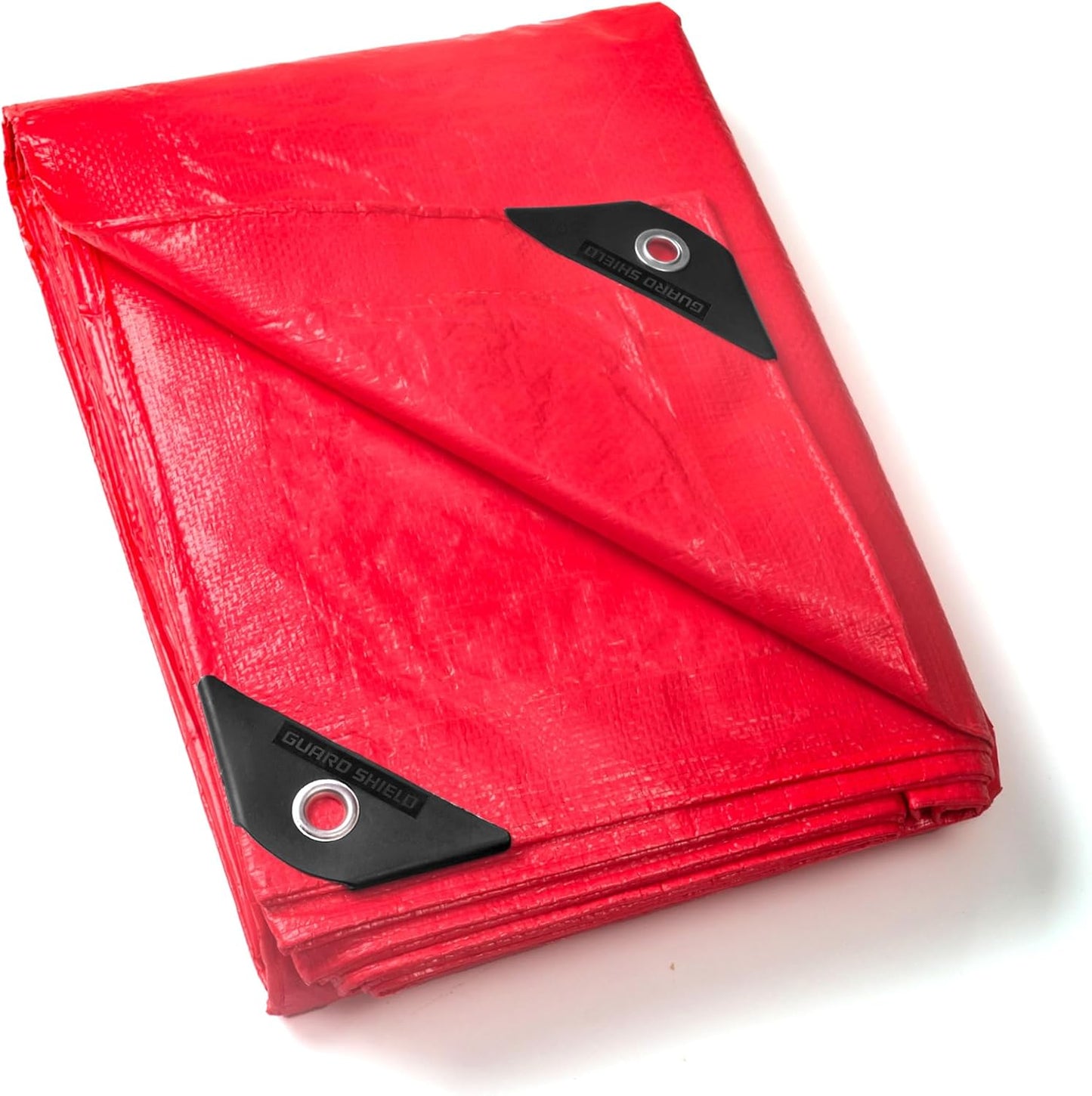 GUARD SHIELD Red Tarp 8x8 Feet Tarps High Visibility Outdoor Poly Cover Lightweight 6mil