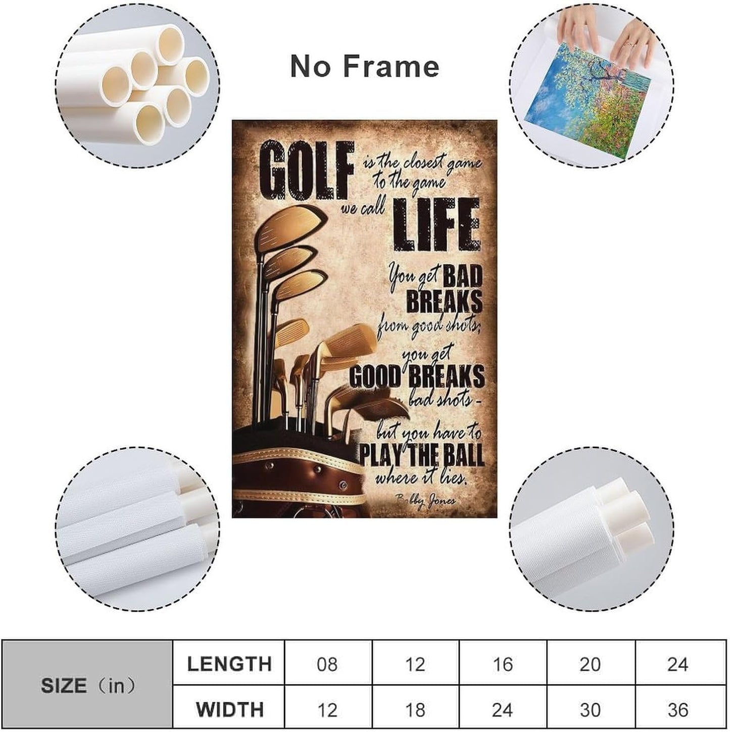 Golfing Classic Vintage Golf Life Art Posters, Sport Lovers Gifts, Canvas Painting And Wall Art Pictures Are Used For Room Aesthetics And Decoration 08x12inch(20x30cm)