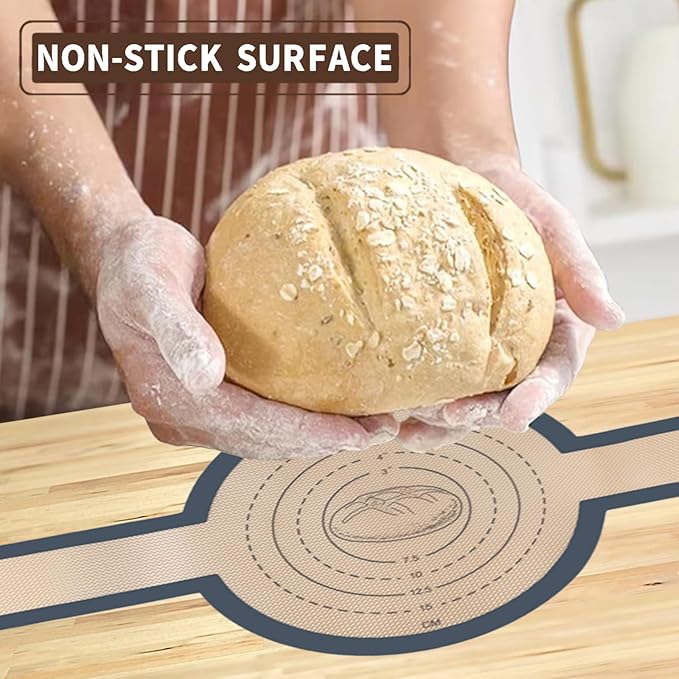 2 Pcs Silicone Bread Sling, Sourdough Bread Baking Supplies for Dutch Oven, Non-Stick & Easy Clean Reusable Dough Mat with Long Handles