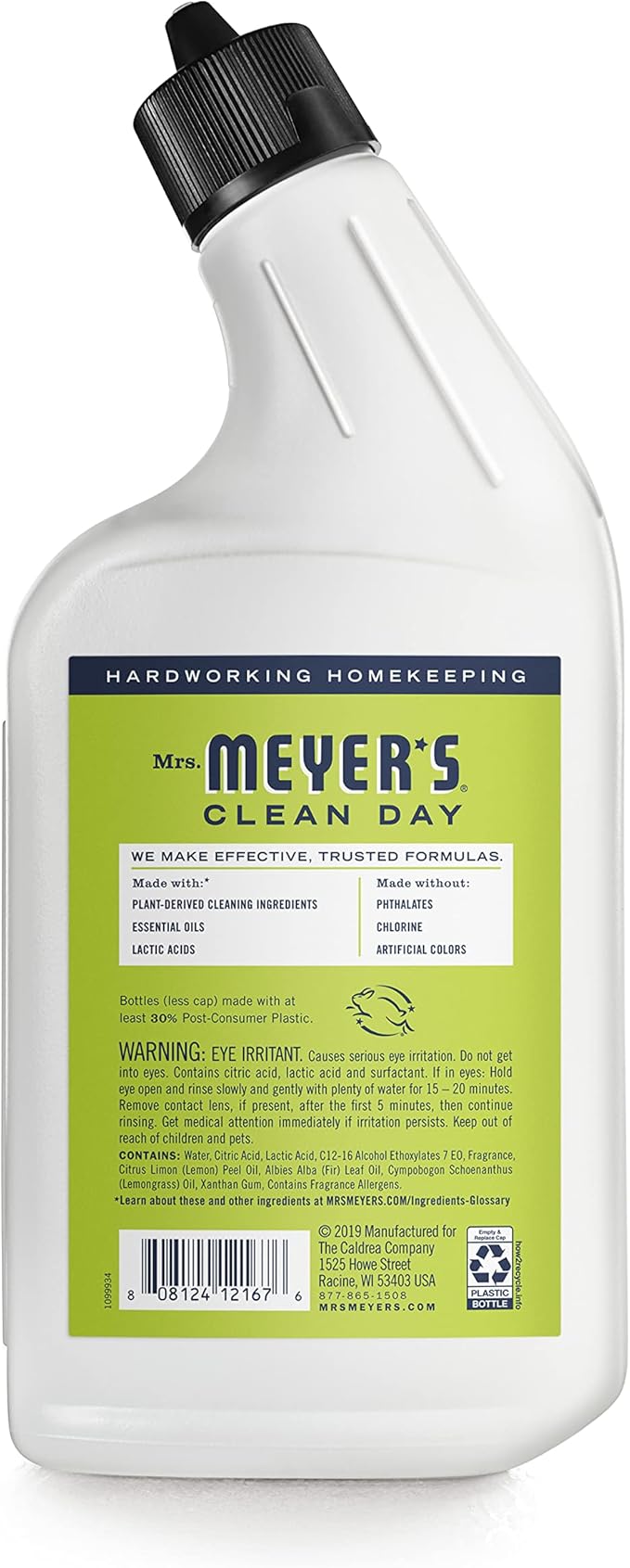 Mrs. MEYER'S CLEAN DAY Liquid Toilet Bowl Cleaner, Stain Removing, Lemon Verbena, 24 oz (Pack of 3)