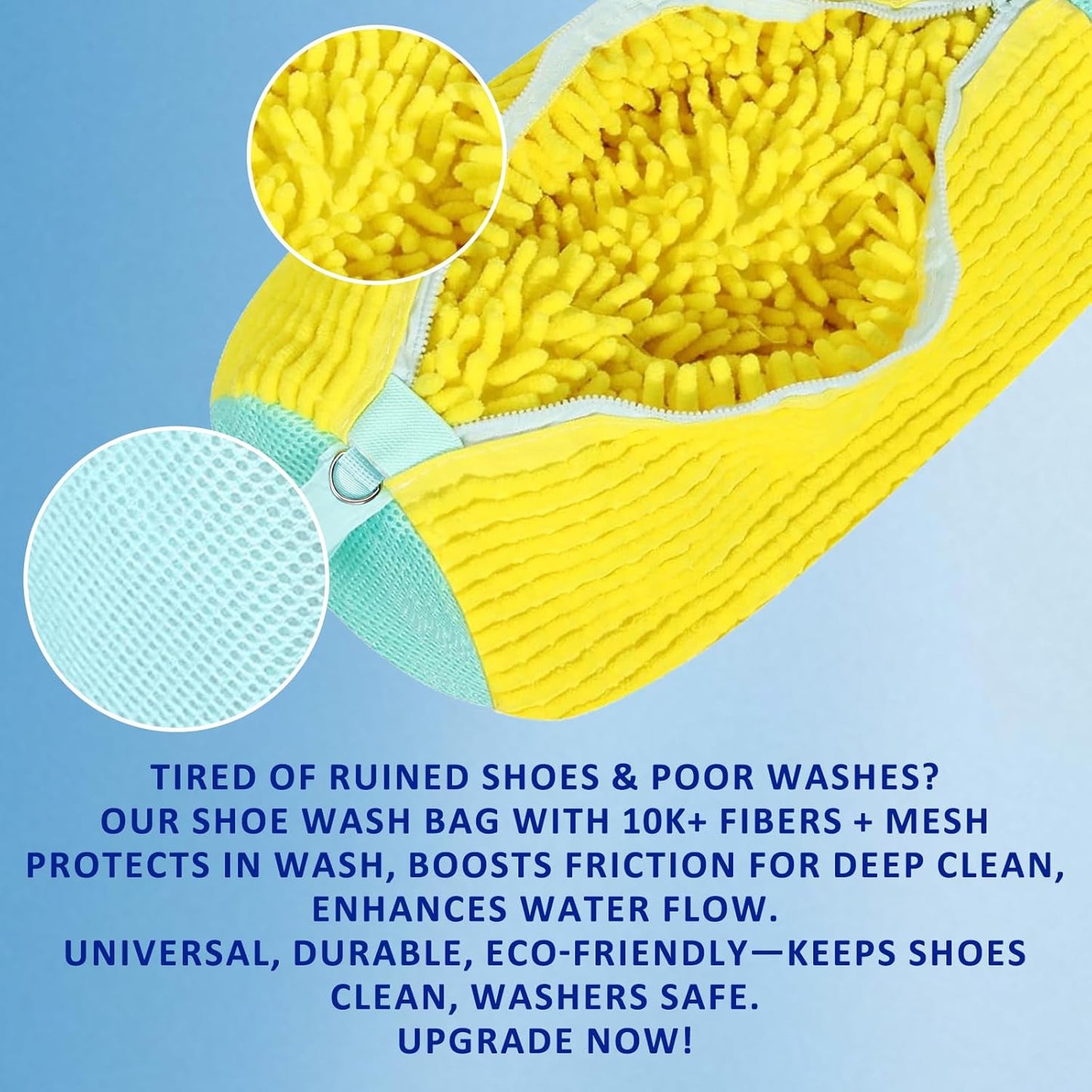 Shoe Washing Machine Bag Reusable Shoe Cleaning Bag for All Types Laundry Shoe Bag for Washer and Dryer (Yellow 2pcs)
