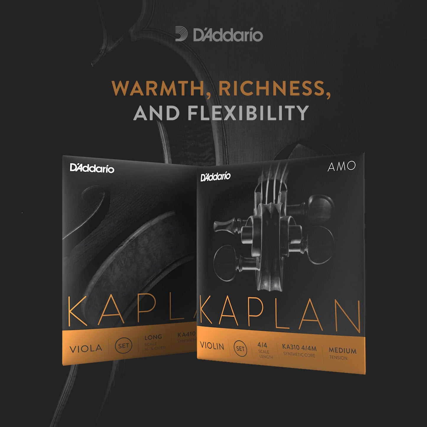 Daddario Kaplan Amo Violin String - Single D String - Ka313 4/4L - Violin Strings - 4/4 Scale, Light Tension