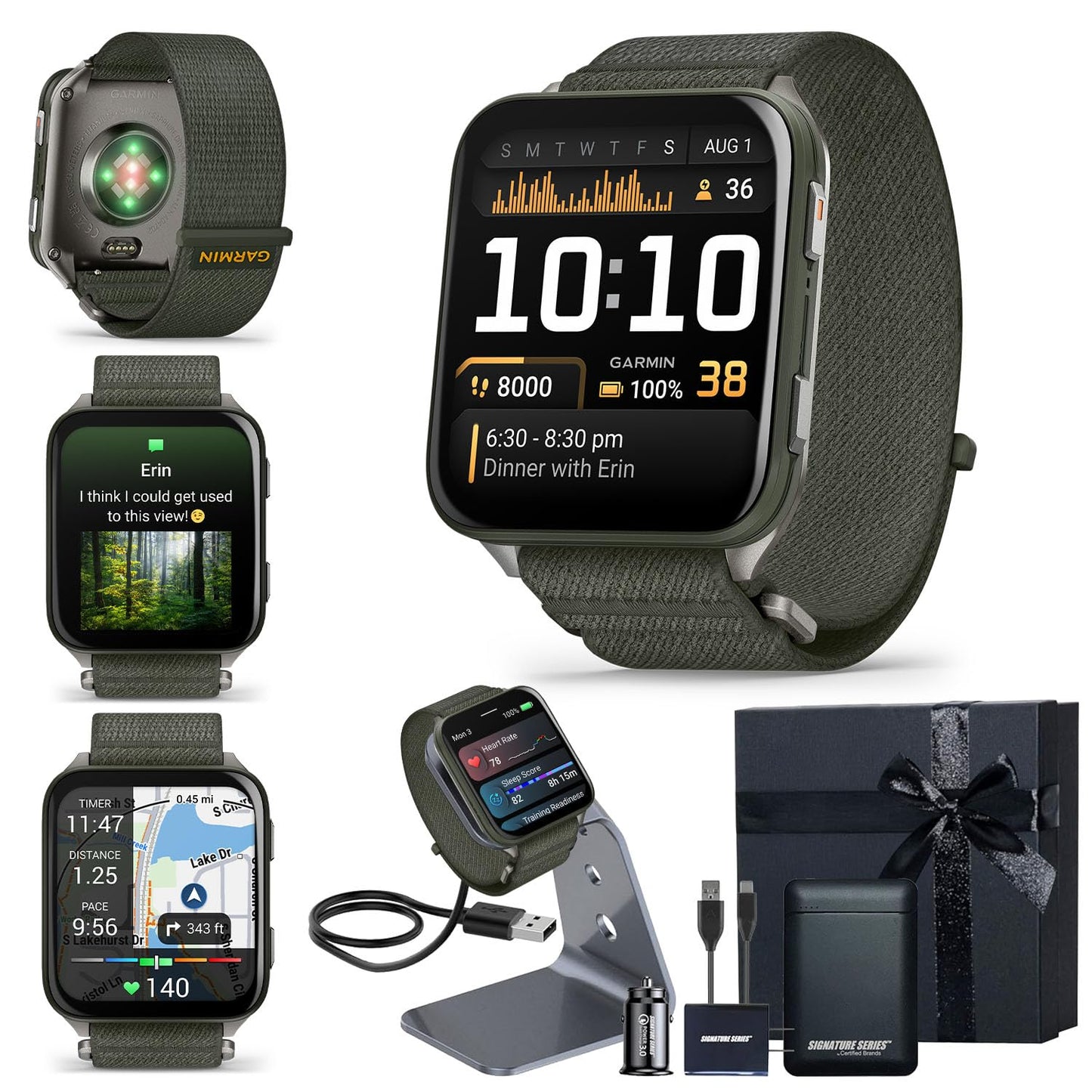 Garmin Venu X1 Thin & Lightweight Gps Smartwatch, Moss | Amoled Display, Advanced Health And Fitness Features, Sleep Tracking, 1