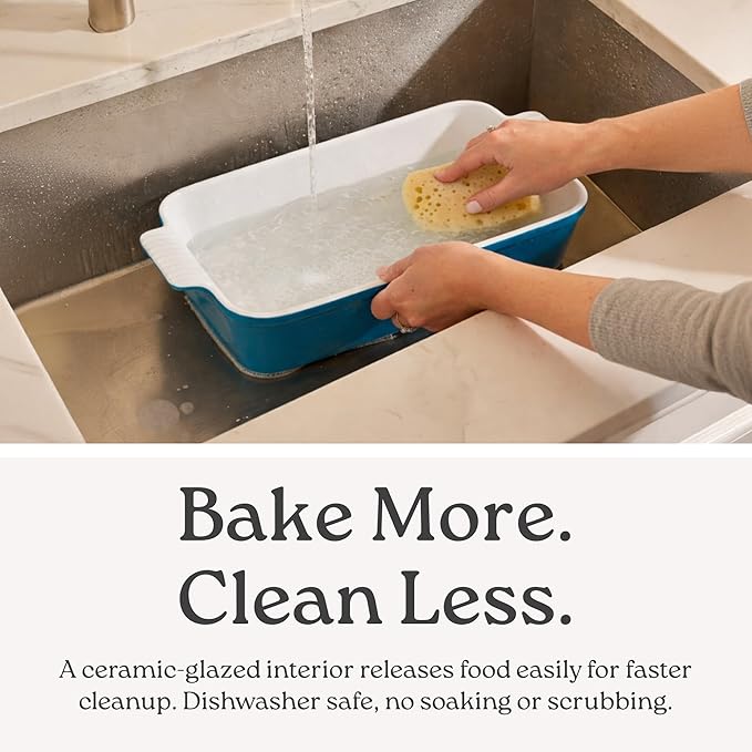 Signature Stoneware Loaf Pan | Non-Stick for Perfect Baking and Bread Making | 1lb Loaf Pan [Glossy White]