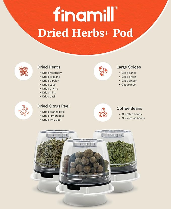 FinaMill Ultimate Gift Set – Battery Operated Spice Mill with 4 Interchangeable Spice Pods & Slate Quartet Stackable Tray, Adjustable Coarseness, Ceramic Grinder, LED Light, Kitchen Gifts for Women
