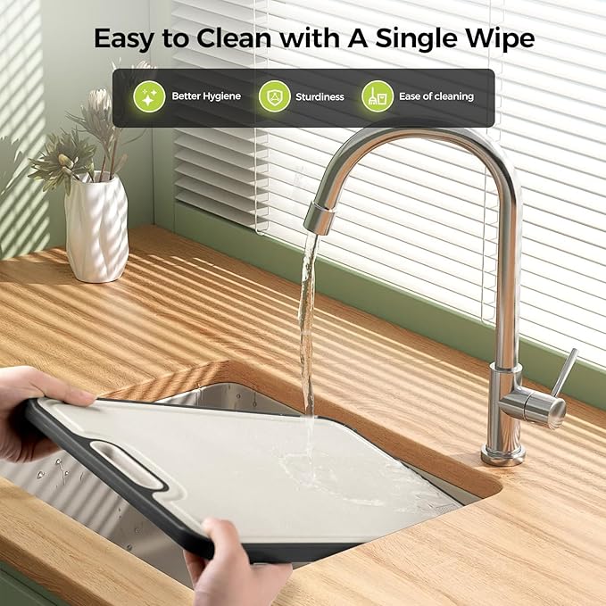 Titanium Cutting Board for Kitchen, Food Grade Pure Titanium/PP, Cutting Board Double Sided, Easy to Clean[18”*12.5”+15.5”*10.5”+12”*8.5”]