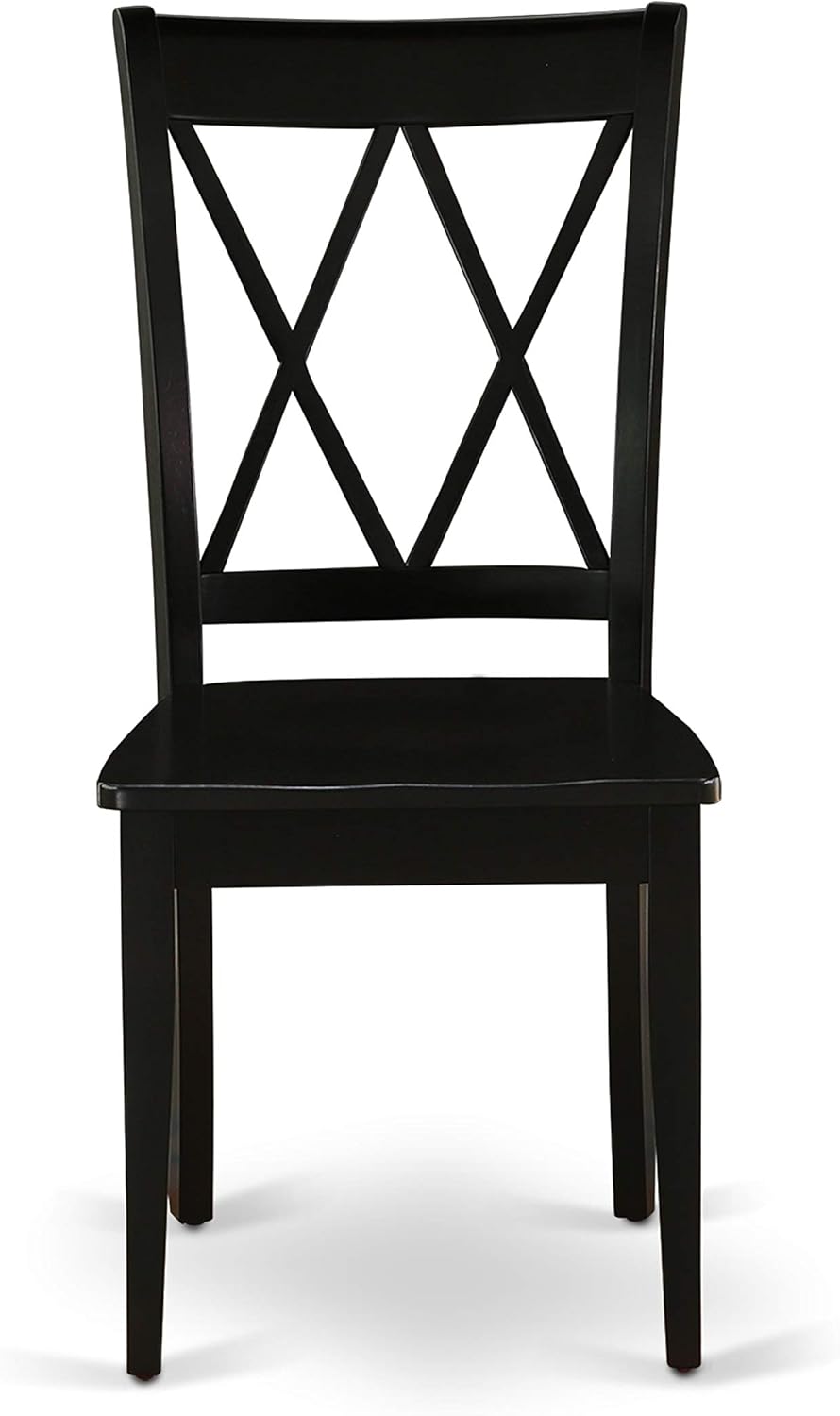 East West Furniture SHCL5-BLK-W 5 Piece Dining Room Table Set Includes a Round Wooden Table with Pedestal and 4 Kitchen Dining Chairs, 42x42 Inch, Black