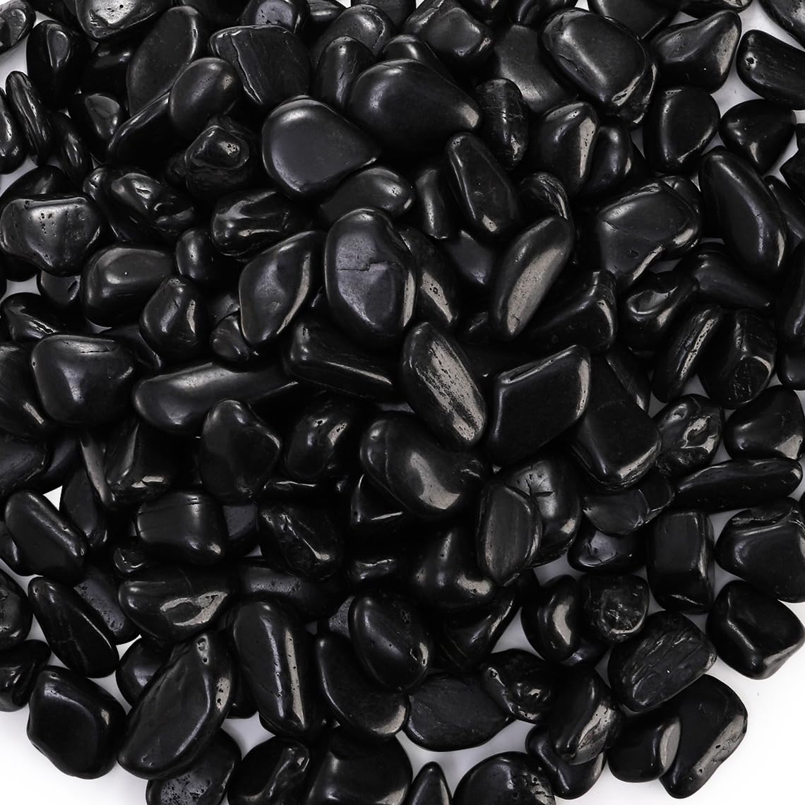 SOUJOY 15LBS Black River Rock, 1-2 Inch Pebbles for Plants, Natural Polished Decorative Stone for Landscaping Outdoor, Flower Bed Fish Tank Gravel Garden Home Decor