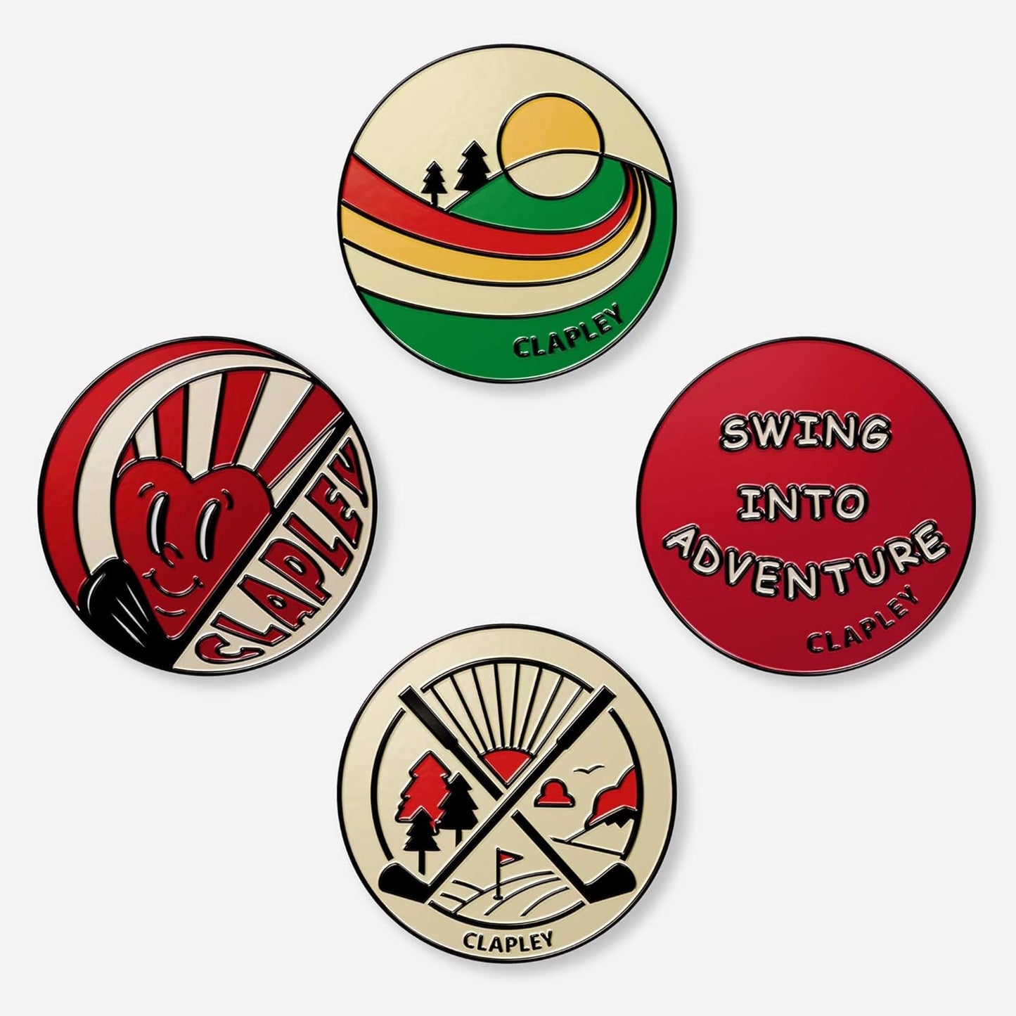 Ball Markers, 0.9 Inch, Made from Stainless Steel and Oven-Cured Enamel; an Essential Accessory for Golfers, Eye-catching and Easy to Spot On The Green, Pack of 4