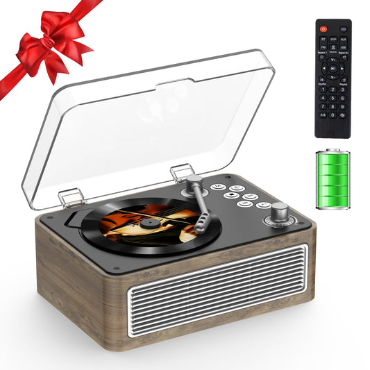 CD Player Portable Bluetooth: Kegaudio CD Players for Home with Speakers 3600mAh Rechargeable & Radio & Remote Control Vintage C