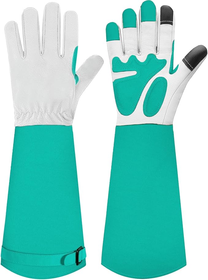 Long-Gardening-Gloves for Women/Men - Thorn Proof Rose Pruning Gloves Heavy Duty Gauntlet, Best Garden Gifts for Gardener-M
