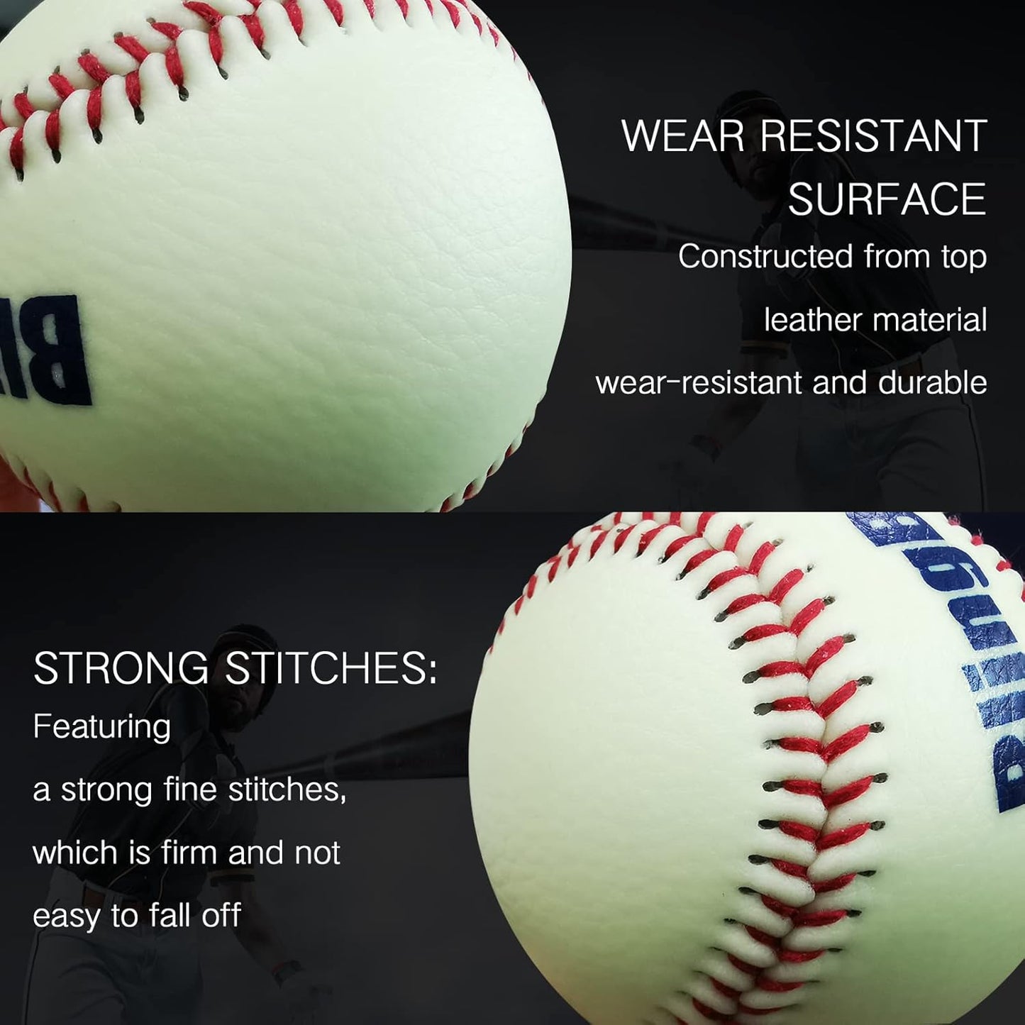 Super Bright Glow in The Dark Baseball,Soccer Ball,Volleyball,Football, Light Up Luminous Baseball, Official Size and Weight Football, Recreational Use Practice Volleyball