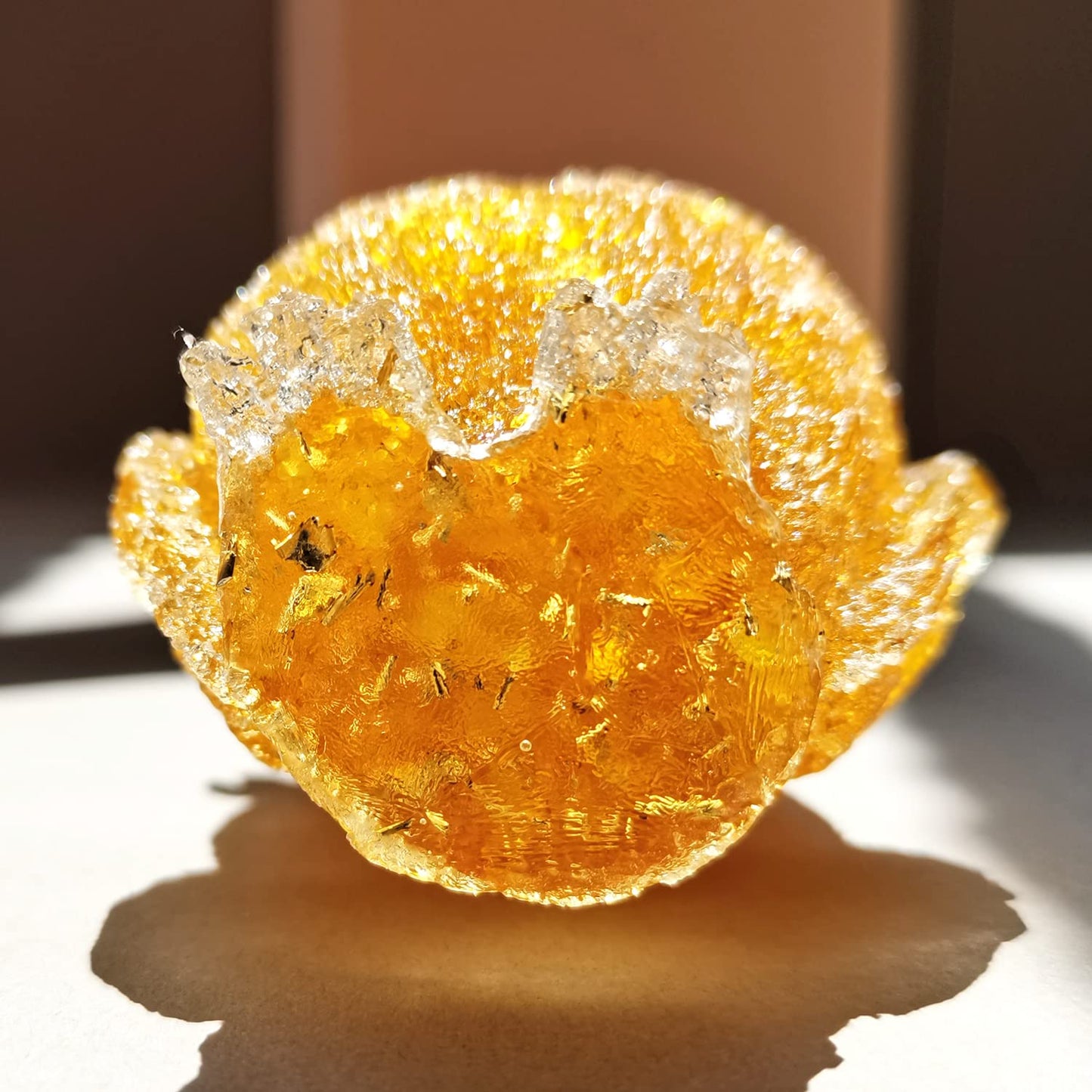 Reyife Hand-Carved Natural Crystal Owl Statue Reiki Healing Gemstone Animal Figurines Home Office Car Decoration The Best Gifts 2.4 inches(Gold)
