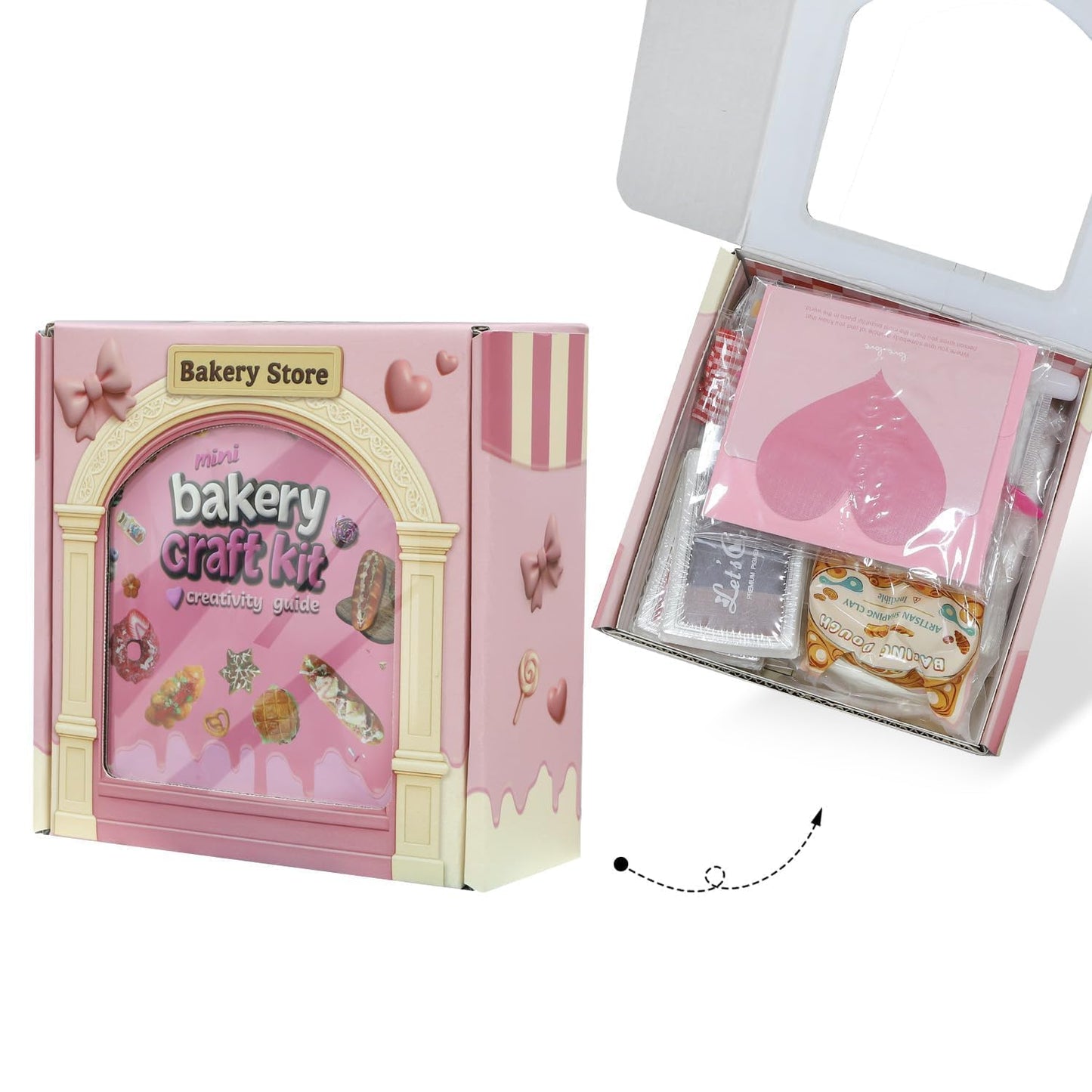 iLAND Girls Crafts Ages 8-12 Creative Craft Kits for Kids and Adults DIY Mini Bakery Miniature Food Toys Air Dry Clay for Kids Fun Family Game Night 9 10 11 Year Old Girl Gift Birthday Gift Ideas Cute