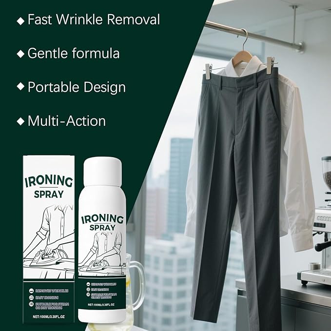 Fabric Softening Spray, Portable Ironing Aid, 1.57x5.51 Inch Clothes Starch with Professional Formula, 100ml Garment Spray, Laundry Supplies with Easy Application, for Cotton