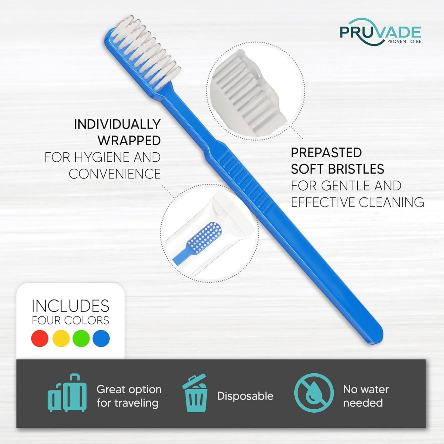 144 Pack Disposable Toothbrushes with Toothpaste, Built in - Prepasted Toothbrushes Individually Wrapped |Single Use Waterless Tooth Brush with Soft Bristles for Hotel, Camping, Travel