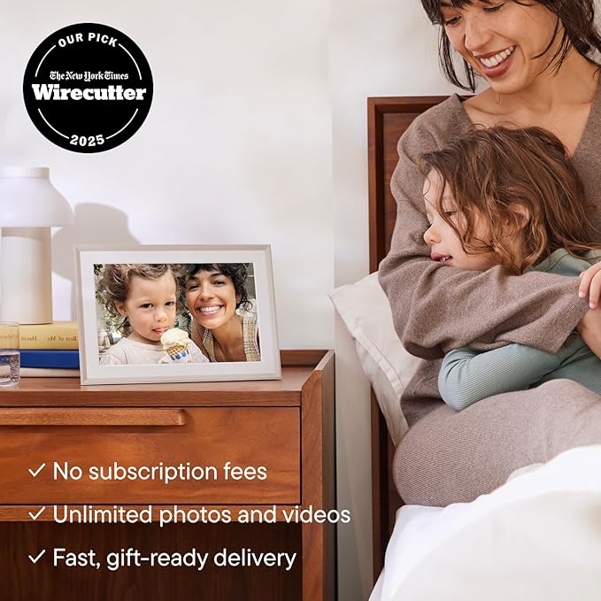 Aura Carver 10.1" WiFi Digital Picture Frame | The Best Digital Frame for Gifting | Text Photos Directly to Your Frame from Anywhere | Free Unlimited Storage | No Subscription Fees, No Ads