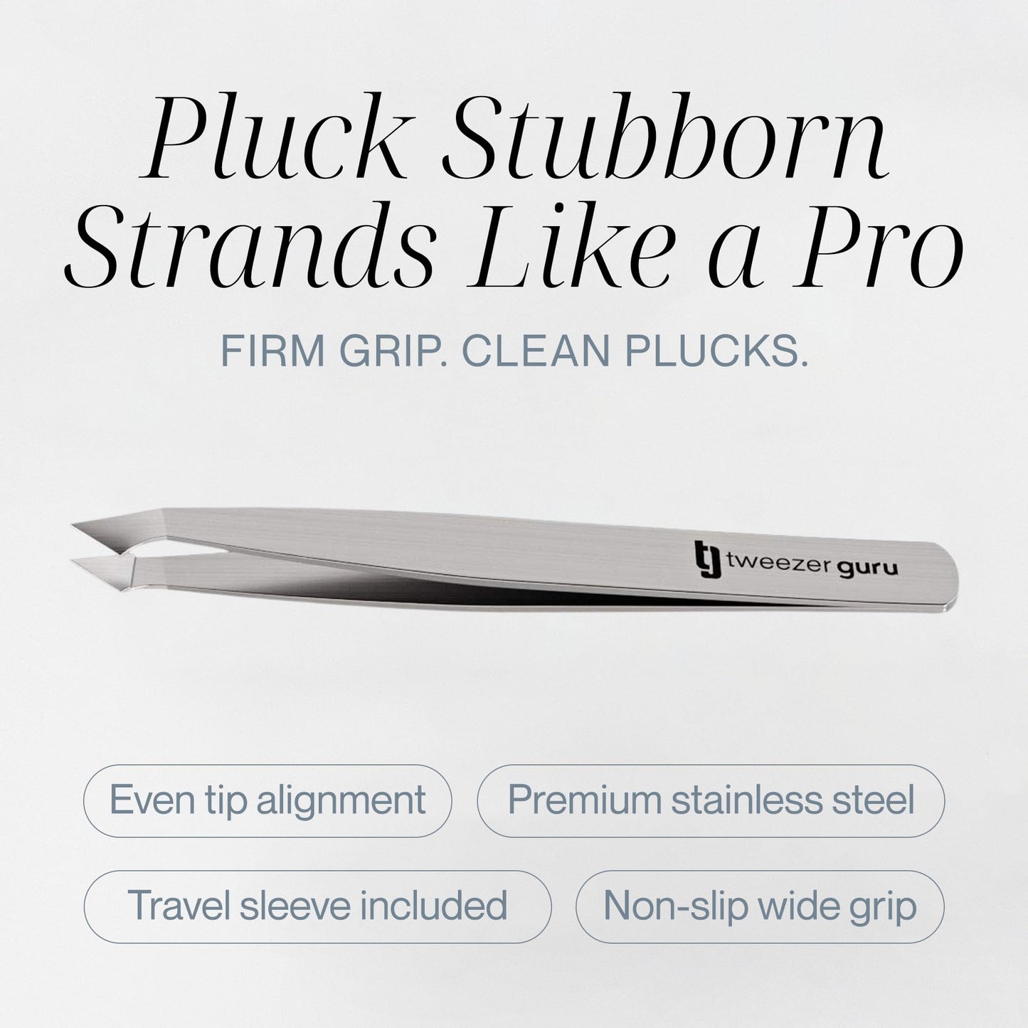Tweezer Guru Eyebrow Tweezer Set for Women & Men - Professional Slant and Pointed Tweezers Set with Case - Precision Tweezers Kit for Facial Hair, Splinter and Ingrown Hair Removal (4 PC-W)